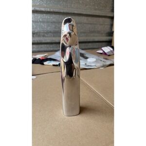 Nambe 731 Modernist Metal Bud Vase Silver Tone Art Glass Style